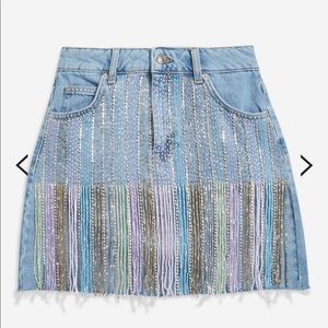 TopShop fringe skirt.